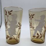 12 enamelled glasses, Mary Gregory, USA, 19th century