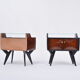 Pair of Italian Midcentury Nightstands with Sculptural Base