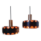 Pair of Midcentury Pendants in Style of Jo Hammerborg, Denmark, 1970s
