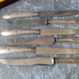 Box of 6 table knife steel blade and silver handle