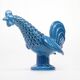 Vintage Italian Blue Ceramic Rooster, Behrend 1960s