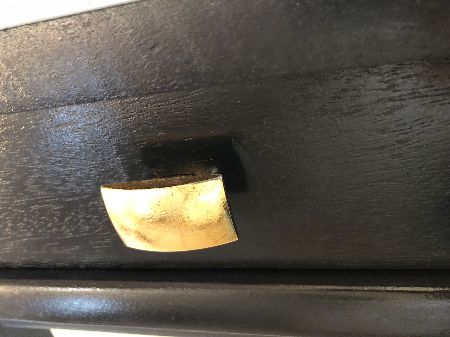 Vintage black and brass bedside table - 1950s style