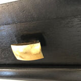 Vintage black and brass bedside table - 1950s style