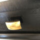 Vintage black and brass bedside table - 1950s style
