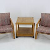 1970s Pair of Beech Armchairs and Coffee Table  by TON, Czechoslovakia