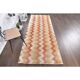 Vintage Chevron Yellow Turkish Hand-Knotted Tribal Runner 111x281
