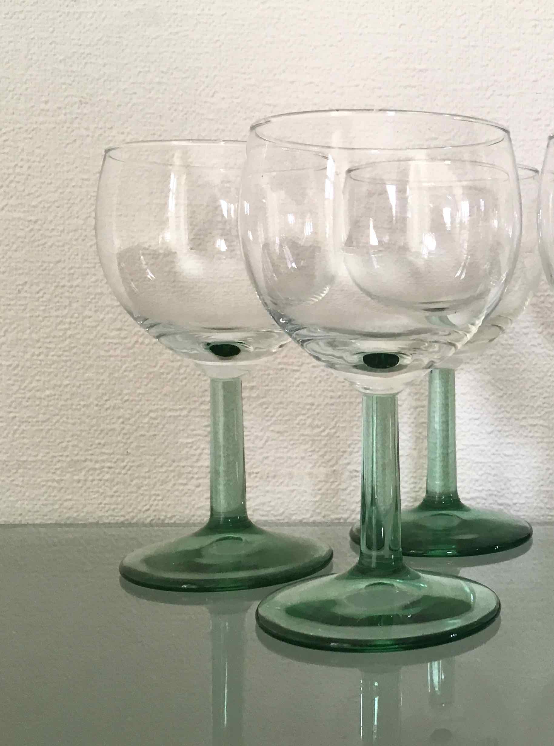 Set 6 vintage balloon glasses from Alsace
