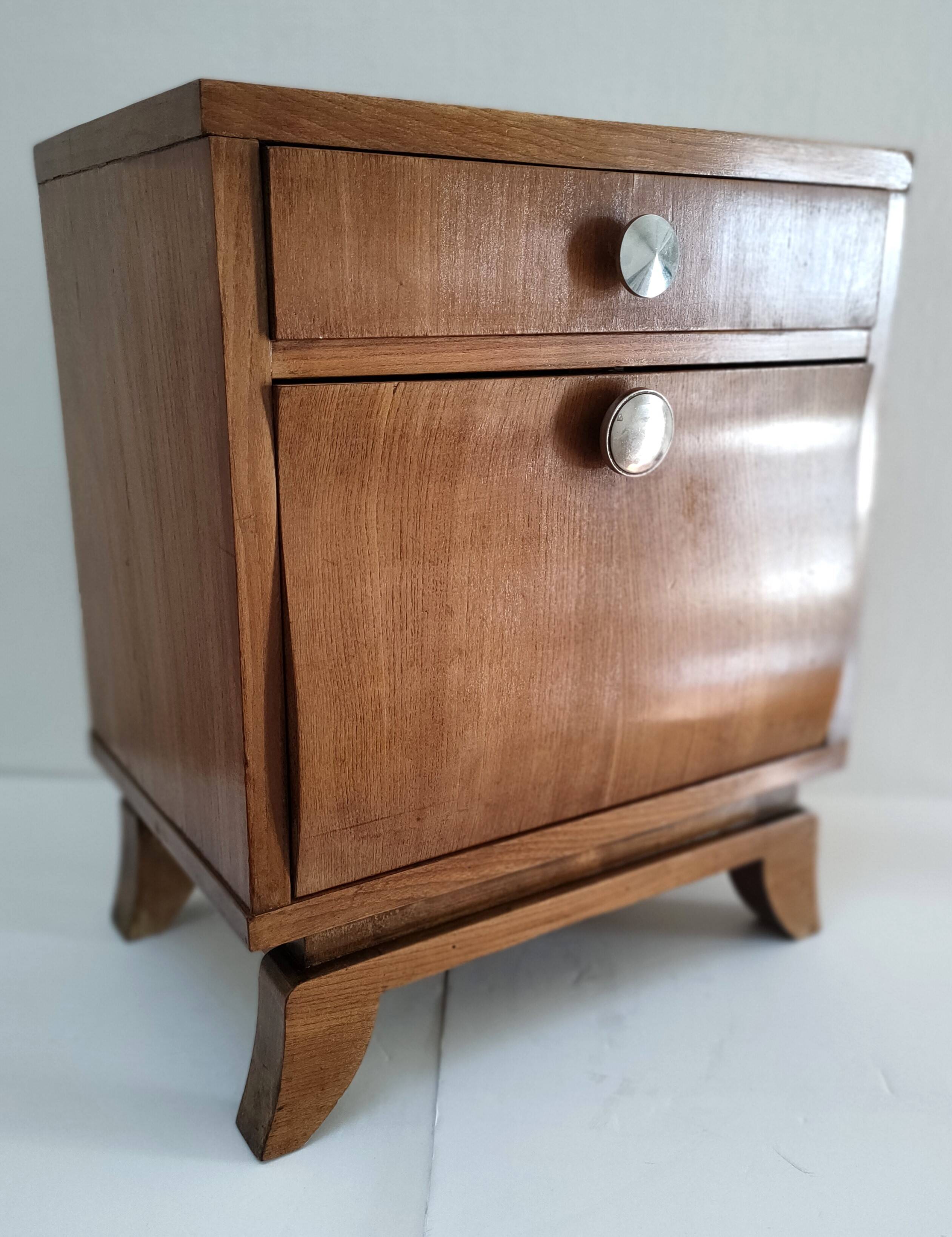 60s designer wooden bedside table