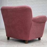 1960s, Danish relax armchair, furniture velour, oak wood.
