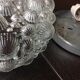 Round ceiling lamp in bubbled glass / vintage 60s-70s