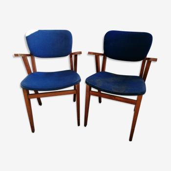 Pair of 50s bridge armchairs