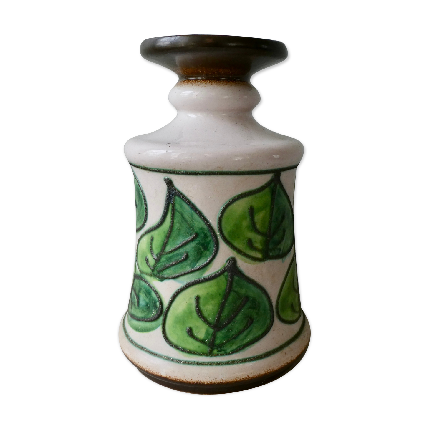 Ceramic vase, vegetable decoration, Strehla GDR, 60s