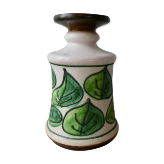 Ceramic vase, vegetable decoration, Strehla GDR, 60s