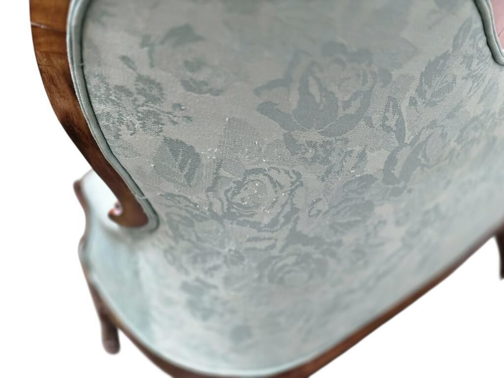 Mint blue vintage baroque canapé