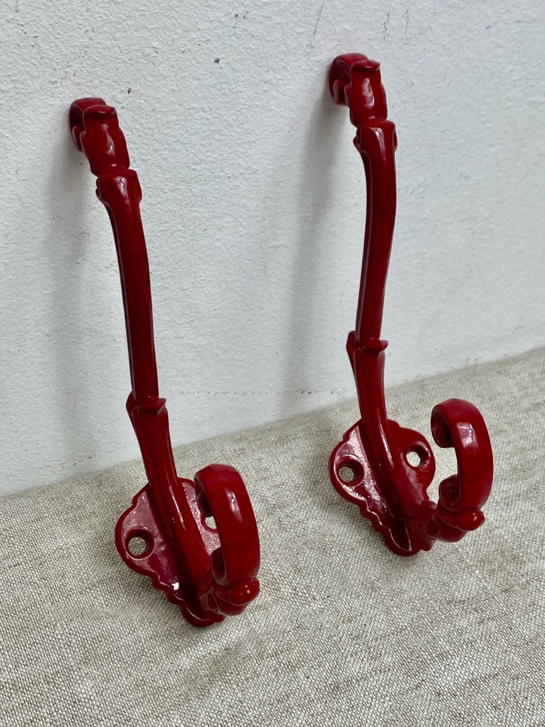 Enameled cast iron coat hooks