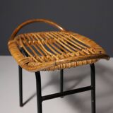 Mid century rattan stool by alan fuchs, uluv, 1960´s, czechoslovakia