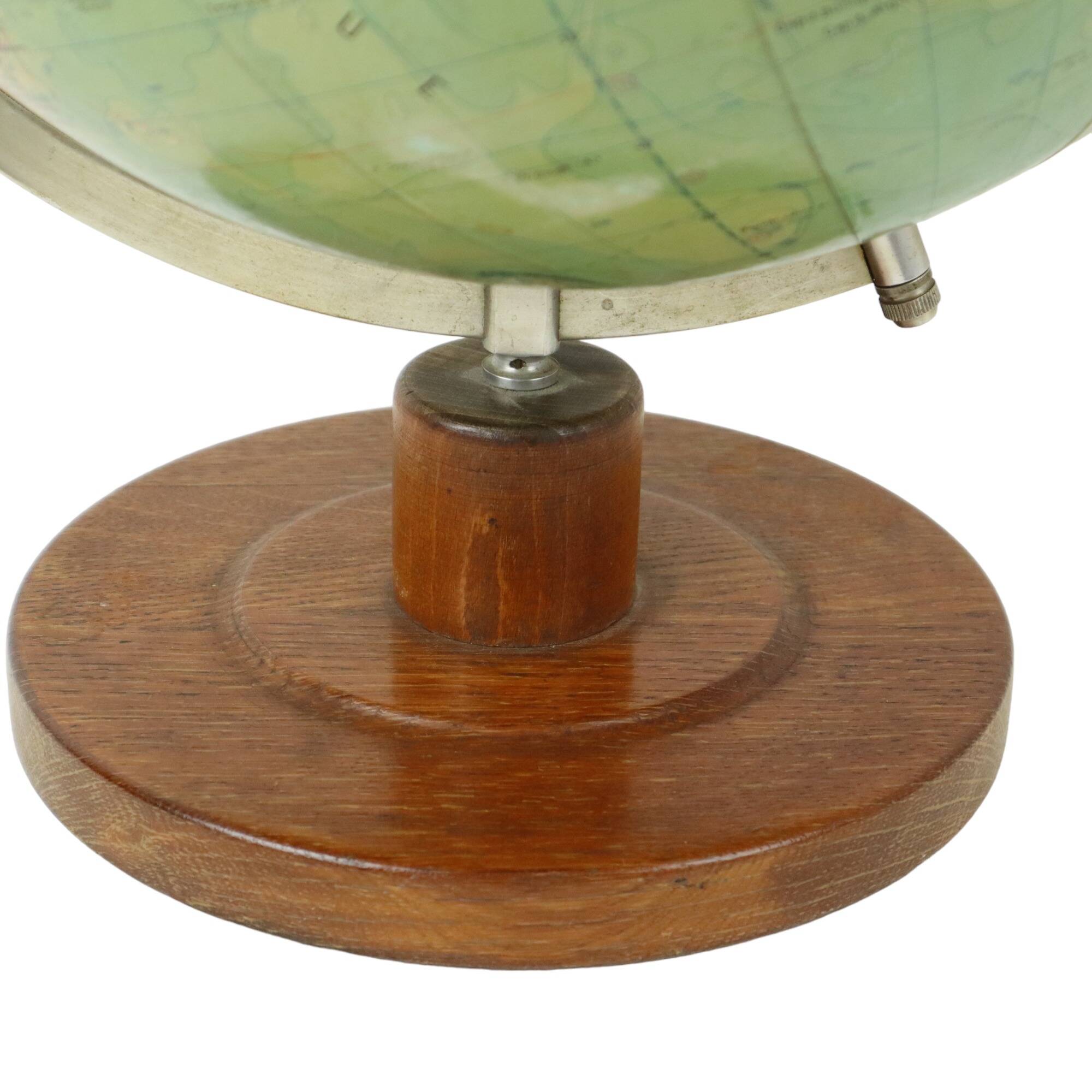 Vintage globe with oak base Dr Arthur Krause 1950s