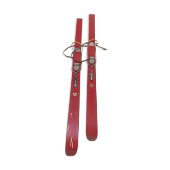 Pair of old wooden skis, Zana L'Alpin, Skis Gap, 40s/50s
