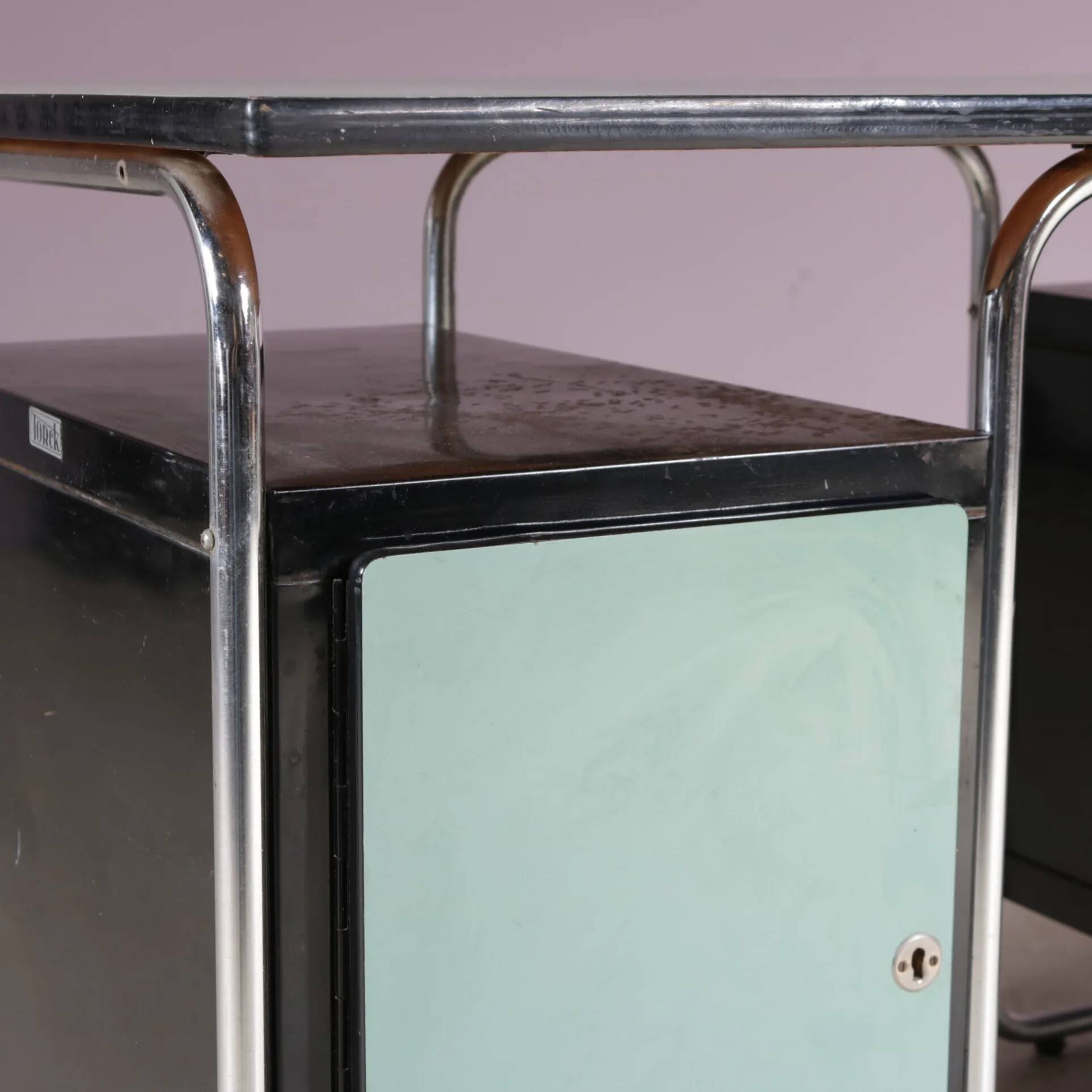 Bauhaus style desk from the 1950s by Torck, Belgium.