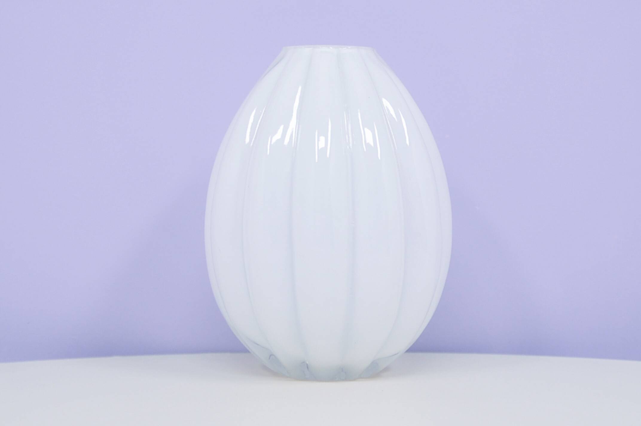 vintage white glass vase bubbles