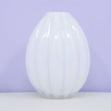 vintage white glass vase bubbles