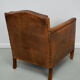 French cognac leather buttoned back club chair