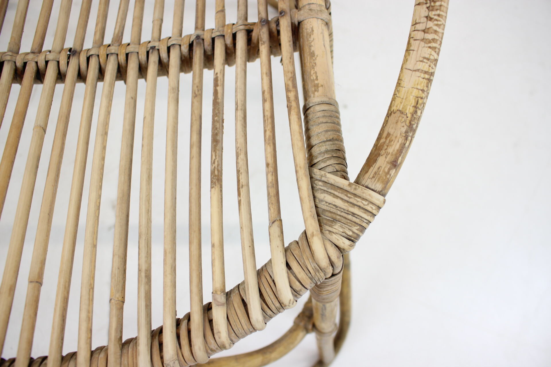 1960s Alan Fuchs Rattan Lounge Chair by Uluv, Czechoslovakia