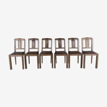 Set of 6 art deco style bistro chairs