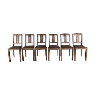 Set of 6 art deco style bistro chairs