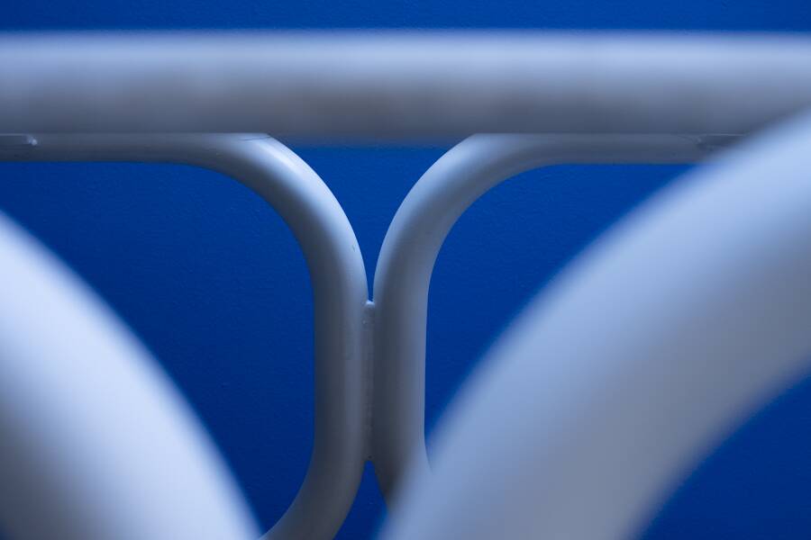 Vintage metal and marble coffee table