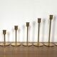 Series of 7 Scandinavian brass candlesticks
