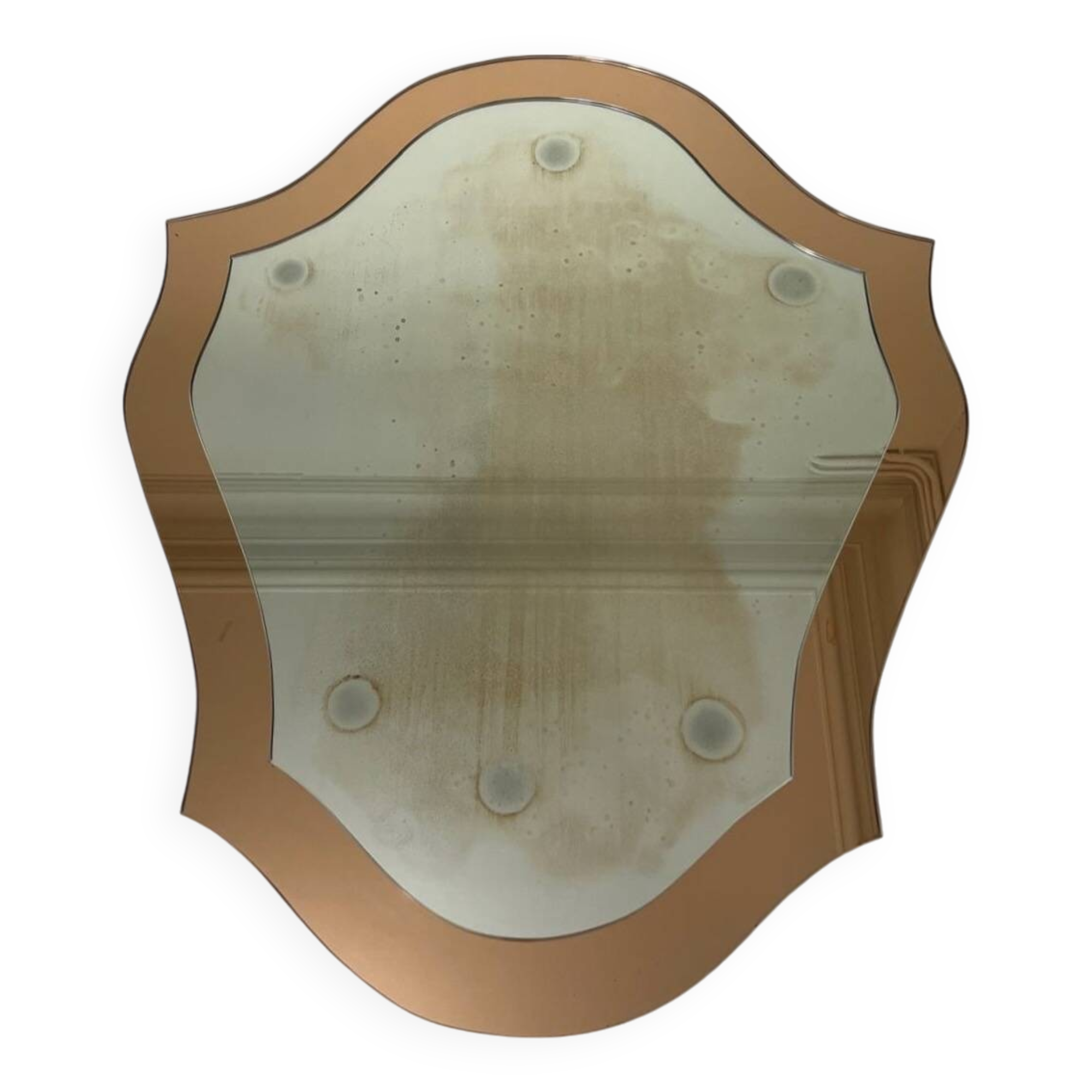 Double mirrors stacked baroque design, France 1970