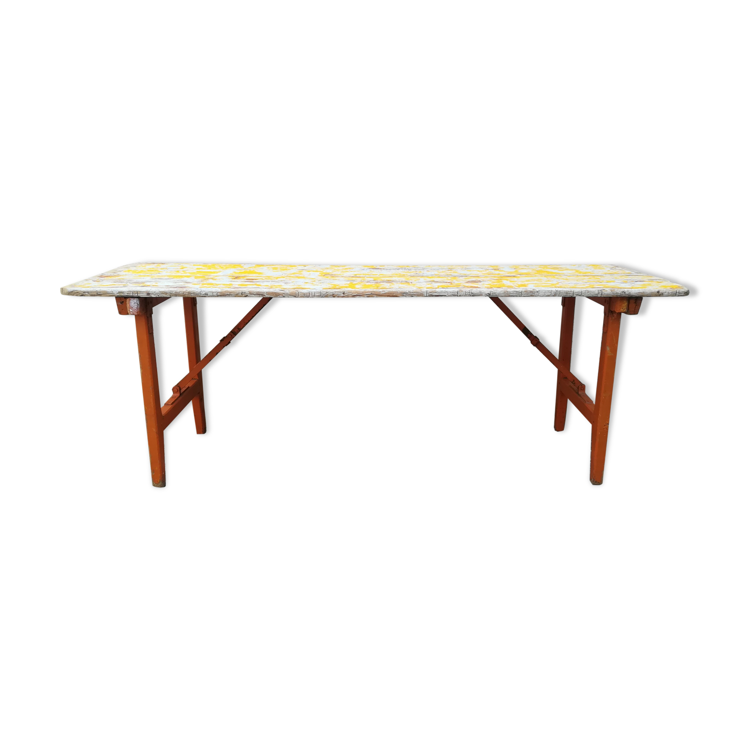 Folding brewery table