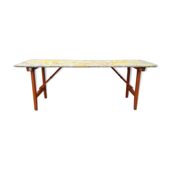 Folding brewery table