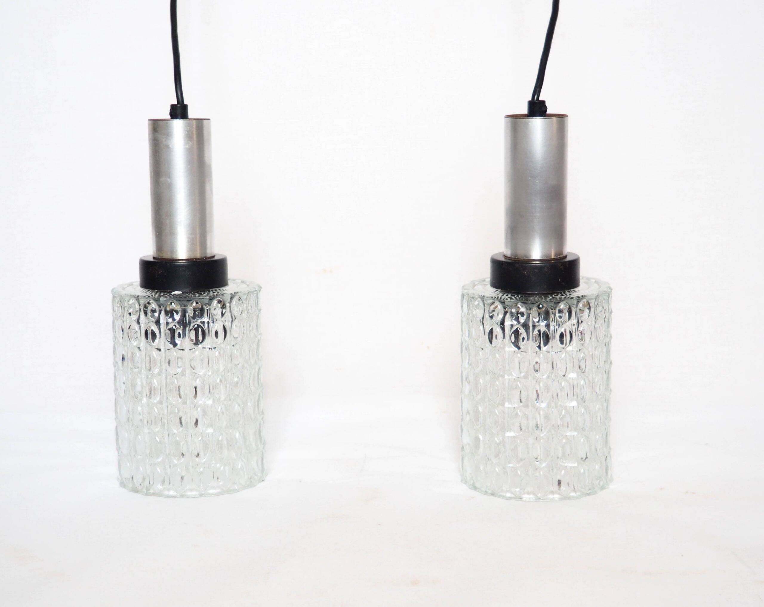 Suspension mid-century tube verre