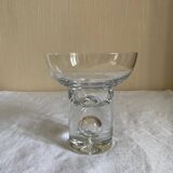 Bougeoir en cristal, pied décoré d’une goutte