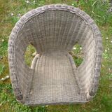 Child chair basket in rattan