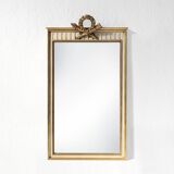 Miroir français de style Louis Philippe avec cadre doré et crème