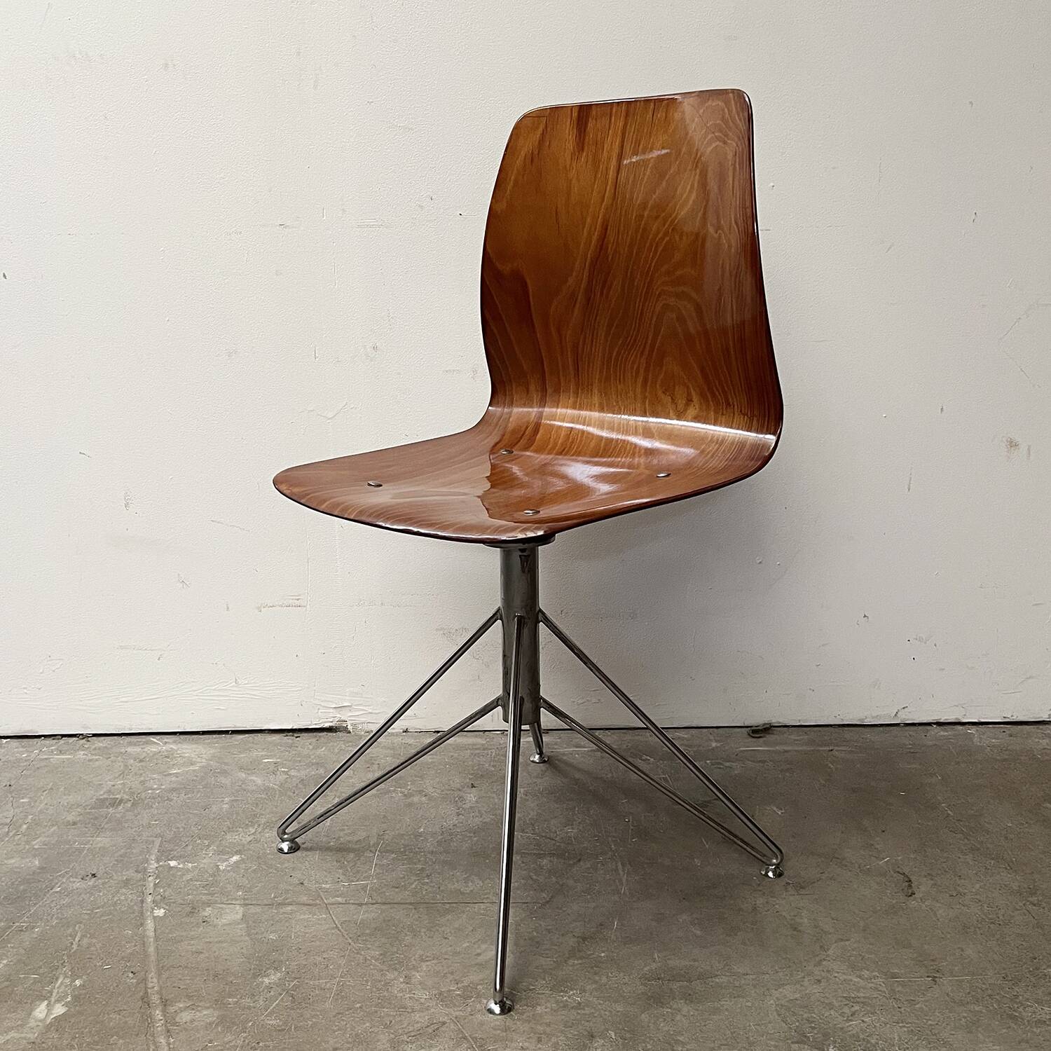 Vintage Scandinavian curved wood chair