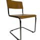 Set of four vintage dining room chairs, wood and chrome,  1970s