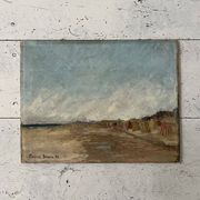 Huile sur panneau "Bord de mer", Maurice Bonin 1951