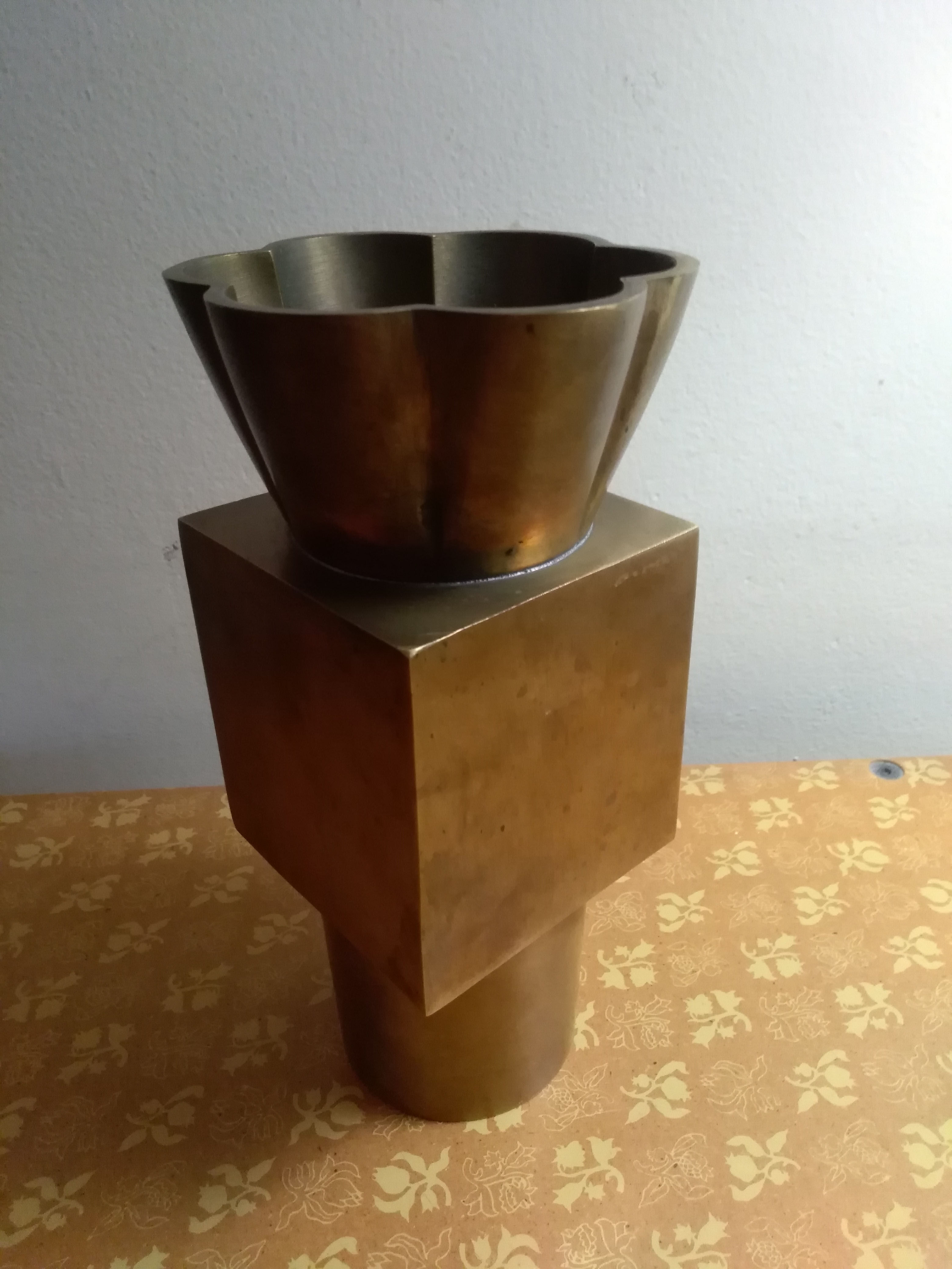 Post-modern bronze vase 80s
