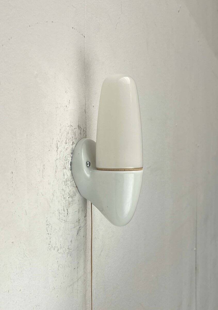 Mid-Century Modern German Ceramic 6065 Sconce by Wilhelm Wagenfeld for Lindner, 1950s, Set of 2