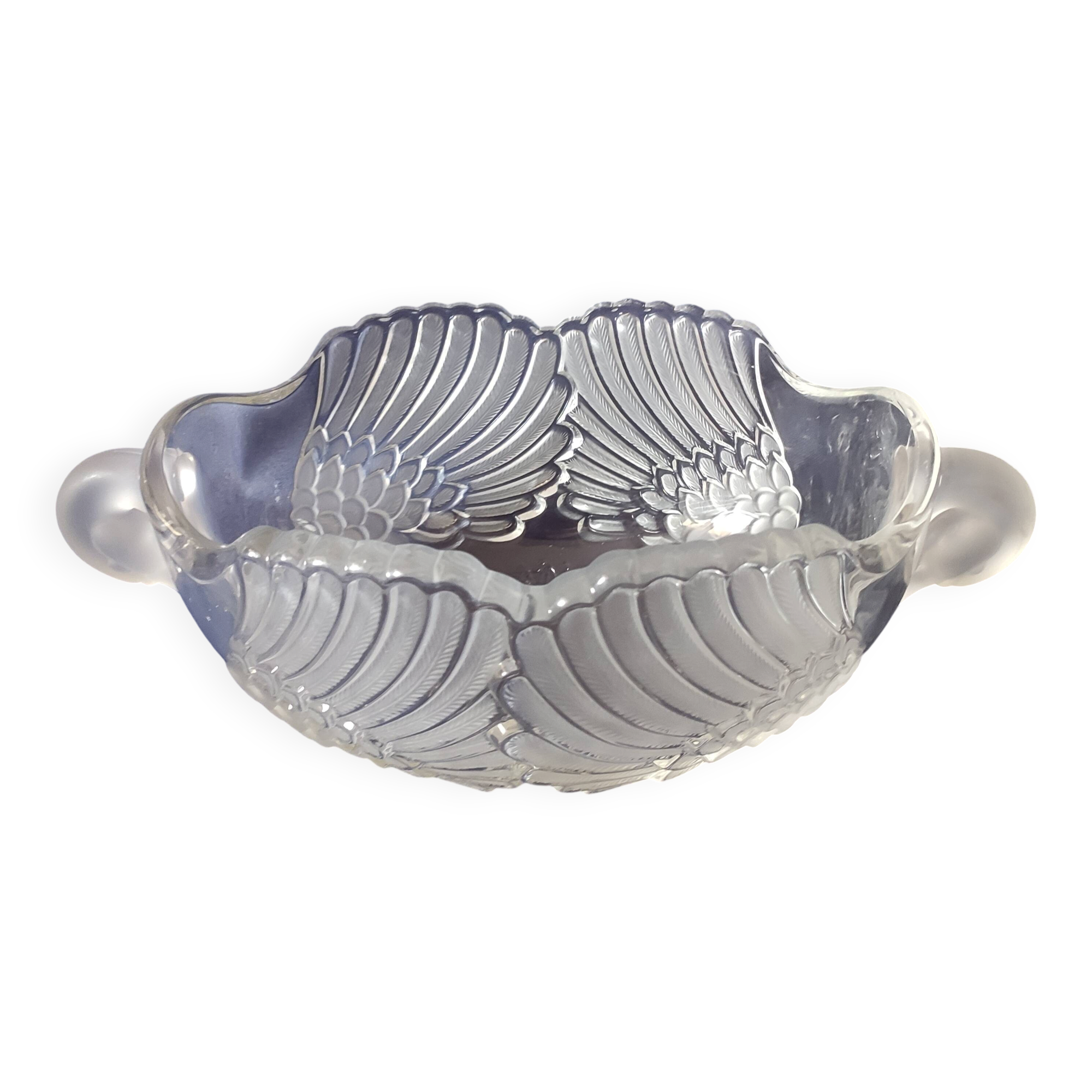 Central coupe in frosted crystal with double swan neck, Mikasa Walther