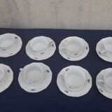 Czechoslovakia porcelain coffee service pattern blue flowers and red art deco flowers