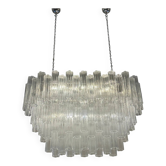 Contemporary Modern Oval "Tronchi" Murano Glass Chandelier