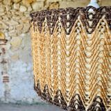 Vintage sisal / jonc de mer pendant light circa 1970's