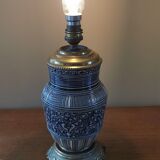 Old bedside lamp faience and brass