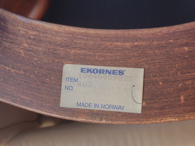 Pair of vintage original ekornes stressless armchairs with stool