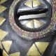 African moon mask, Luba/Baluba, DR Congo, carved wood, beads.